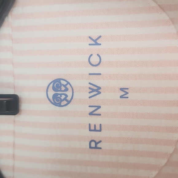 NWT RENWICK Short Sleeve Button Front Seersucker Polo Dress  Pink & White M - Picture 8 of 16